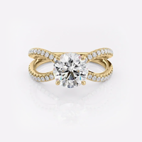Diamant Ehering 14K Gelbgold 1,90 Ct Igi Lab Grown Rundschliff