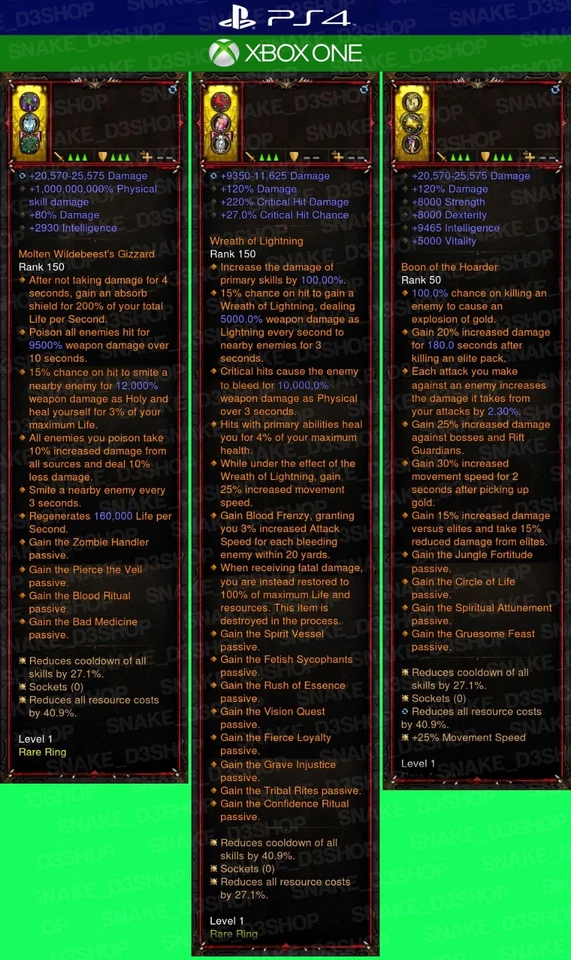 Diablo 3 - PS4 - Xbox One - Fully Modded PRIMAL Set - Arachyr - Witch Doctor V2 - Bild 3 von 4