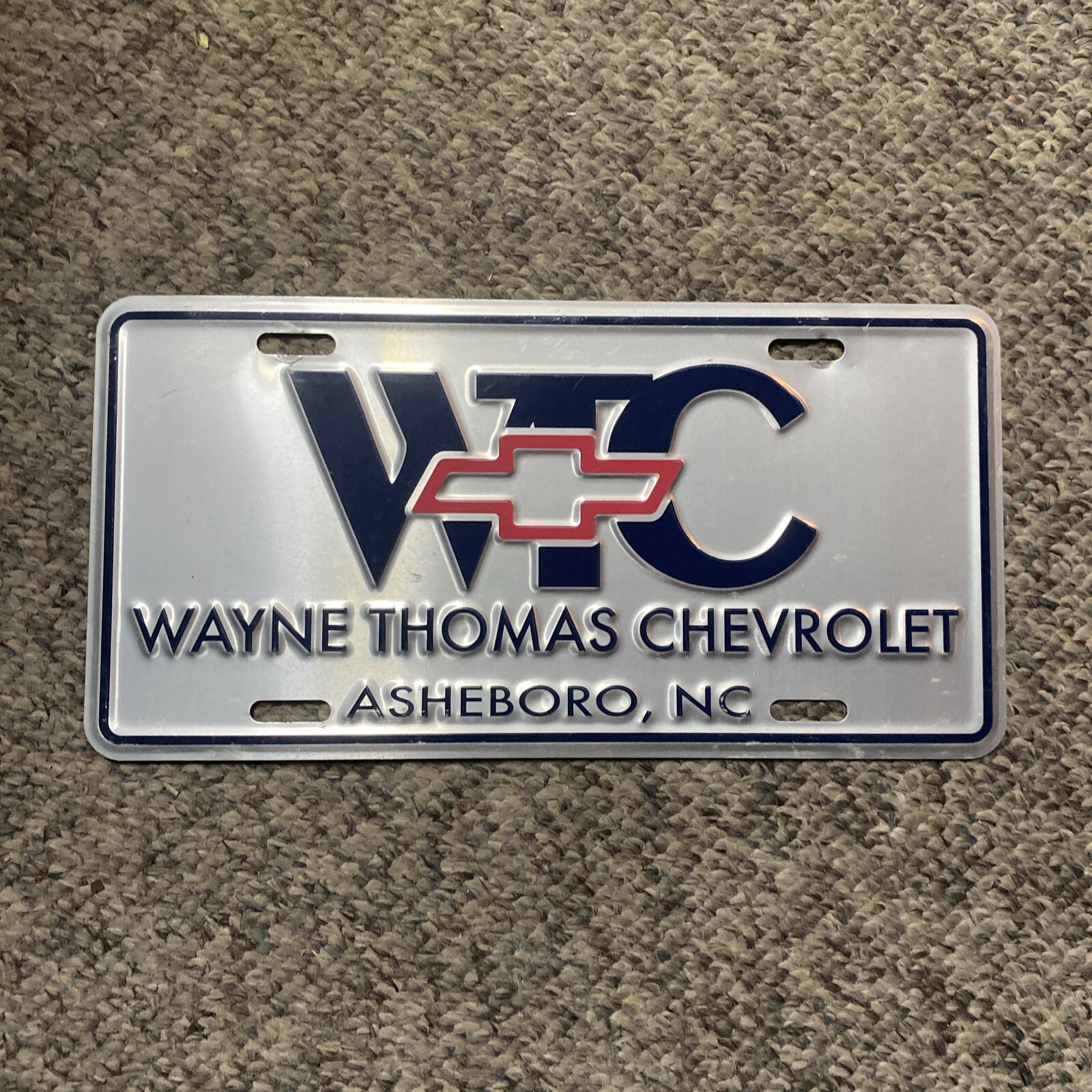 Dealership License Plate Wayne Thomas Chevrolet Asheboro NC Metal eBay