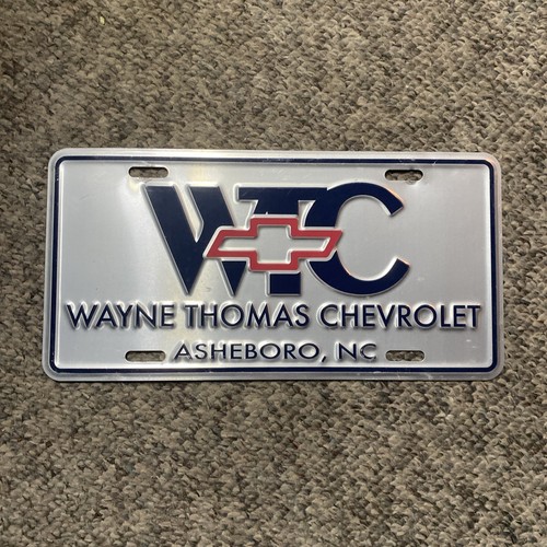 Dealership License Plate Wayne Thomas Chevrolet Asheboro NC Metal eBay