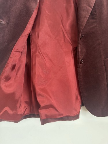 Vintage JH Collectibles Maroon Brown Velvet Velour Jacket & Skirt Set - Picture 5 of 11