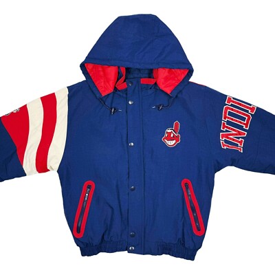 Cleveland Indians レザージャケット M Vintage STARTER Cleveland Indians 1/4 Zip Pullover Jacket Sz