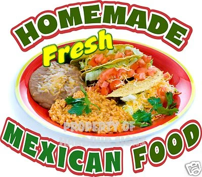 HARBOUR SIGNS Homemade Mexican Food 14" Decal Restaurant Concession Truck Vinyl Menu Sign