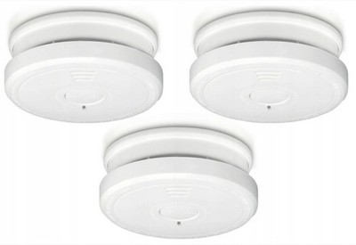 3 x Alecto SA20 Rauchmelder, Smoke Detector, 100mm x 37 mm, weiß, 3-teiliges Set