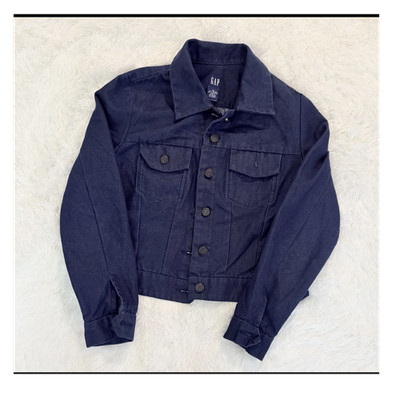 GAP Women s Blue Jean Jacket Size M Button-Front Collared Pockets Classic