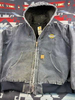 VTG Carhartt J130 MDT Quilt Lined Canvas Hooded Jacket Hoodie