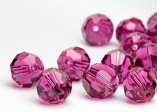 Swarovski Crystal Faceted Round 5000 - 8mm FUCHSIA - 6 Beads