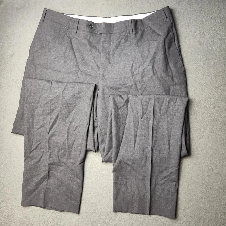 Canali Pants Mens 54 34x33 Gray Wool Dress Trousers Flat Siena Slacks Suit Italy - Image 3 of 4