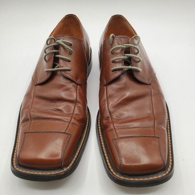 Steve Madden Dylon Mens Brown Leather Square Toe Oxford Dress Shoes Size 10
