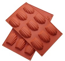 2 x 9 French Shells Madeleine Madeline Silicone Cake Baking Mould Mold Wax Melt