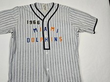 Miami Dolphins Jersey Mens Small Football Retro Baseball 1966 Gray Striped