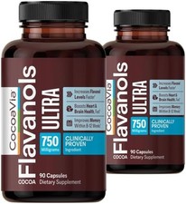 CocoaVia Memory Brain Supplement 90 Day 750 mg Cocoa Flavanols Memory  Brai...