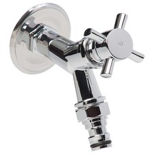Vintage Garden Outside Tap Polished Chrome 1/2 Inch Cross Head