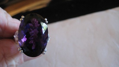 NICE GEMS EN VOGUE/MICHAEL VALITUTTI STERLING SILVER AMETHYST & TOPAZ RING, SZ 7