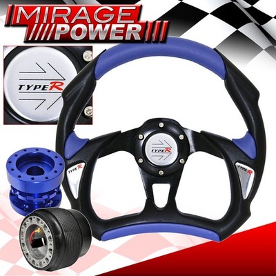 Battle Style Steering Wheel + Adapter Hub + Extender Column Kit 89-05 Eclipse