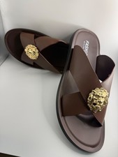 Brown casual men summer slippers