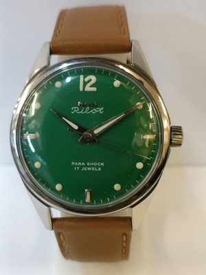 ''REFURBISHED'' HMT PILOT 17 JEWELS WINDING GREEN DIAL 0231 INDIA MEN'S WORKING