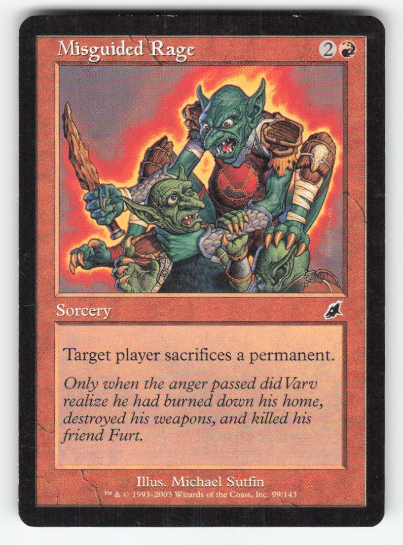 Misguided Rage 99 Common Scourge Magic: The Gathering Lightly Played
