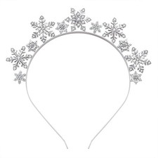 Christmas Snowflake Headbands for Women Rhinestone Winter Party Snowflake Flo...