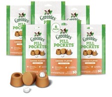 Greenies Pill Pockets for Dogs Small Size, Soft Dog Treats, Cheese Flavor 6 Bags