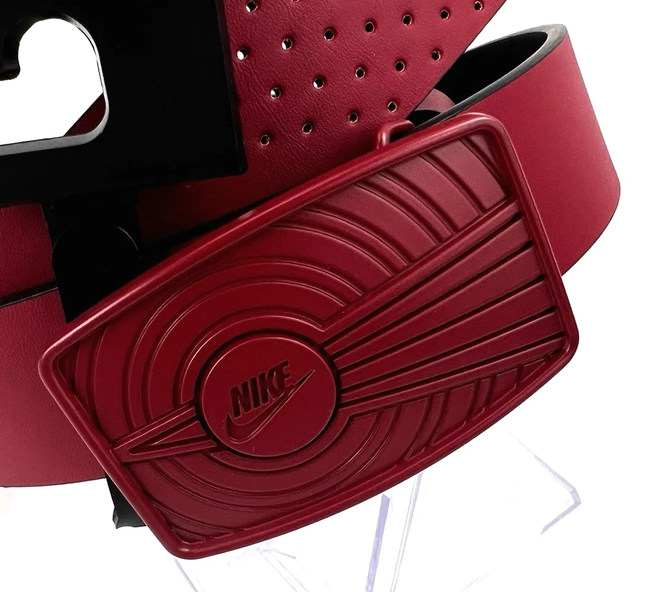 NIKE Air Jordan гольф ремень красный искусственной кожи Jumpman протектор пряжка мужской 34-36 новый с Ярлыками - Изображение 2 из 4