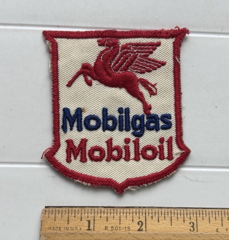 Mobil Mobilgas Mobiloil Pegasus Logo Gas Oil Embroidered Patch