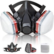 15 in1 Half Face Respirator Mask 6200 Gas Spray Painting Activated Carbon Filter