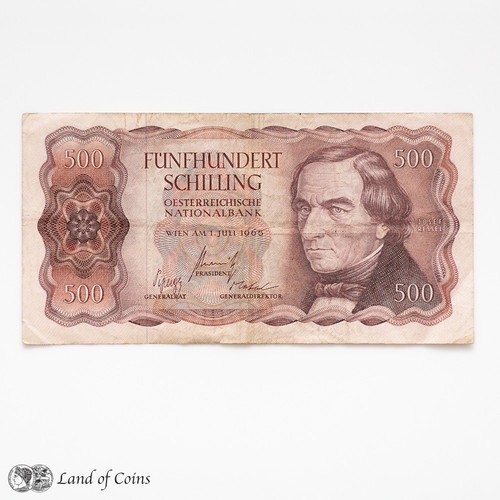 AUSTRIA: Banconota da 1 x 500 scellini austriaci.