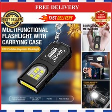 Mini LED Keychain Flashlight USB Rechargeable COB Torch Magnetic Pen Clip