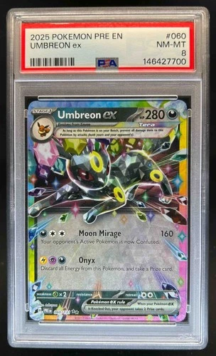2025 Pokemon Prismatic Evolutions Umbreon ex #060/131 PSA 8