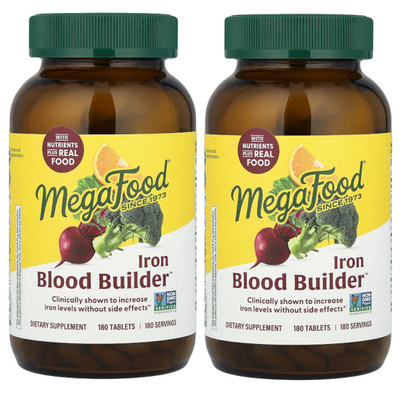 MegaFood Blood Builder 180 Tabs Each (Pack of 2)