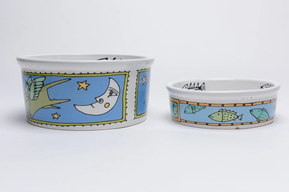 Cuencos de comida y agua para gatos Ursula Dodge, juego de decoración de gres Foto 2 de 4