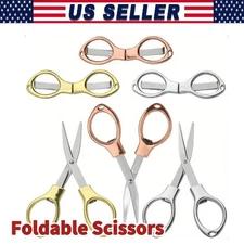 Mini Foldable Scissors Small Cutters Stainless Steel Scissors for Sewing Home