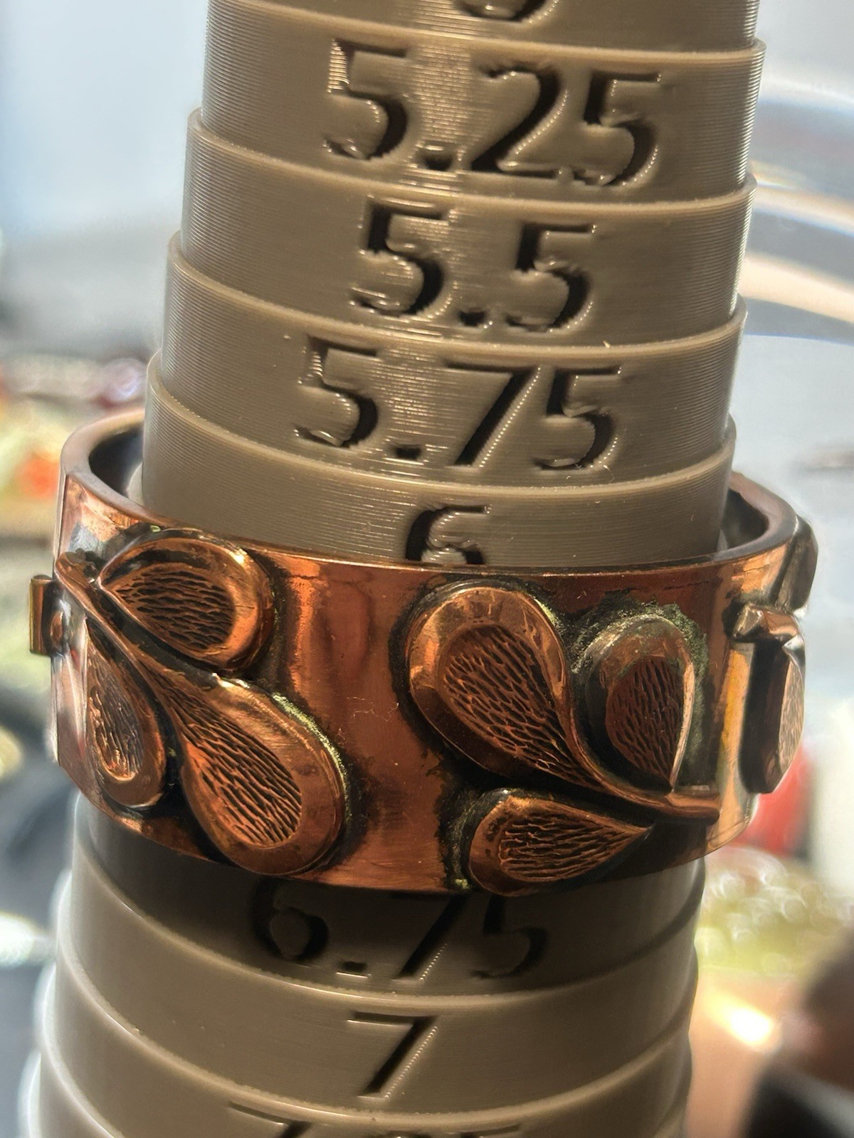 Vintage Solid Copper Artisan Hinged Bangle Bracel… - image 4