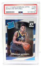 2017 Optic Rated Rookies DONOVAN MITCHELL RC Rookie Basketball Card PSA 9 MINT. rookie card picture