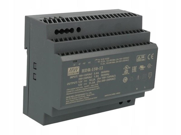 Mean Well HDR-150-12 135,6W 12V 11.3A Hutschienen Netzteil DIN-RAIL-image