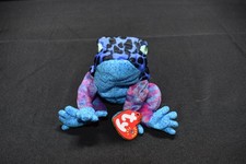 Ty Dart Frog Beanie Babies Blue Spotted Plush Retired Collectible