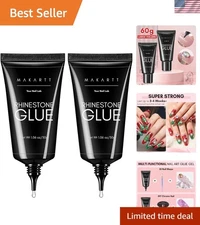 Luxury Nail Rhinestone Glue - 60ML Fast-Curing Gel for Gem and Charm Attaching