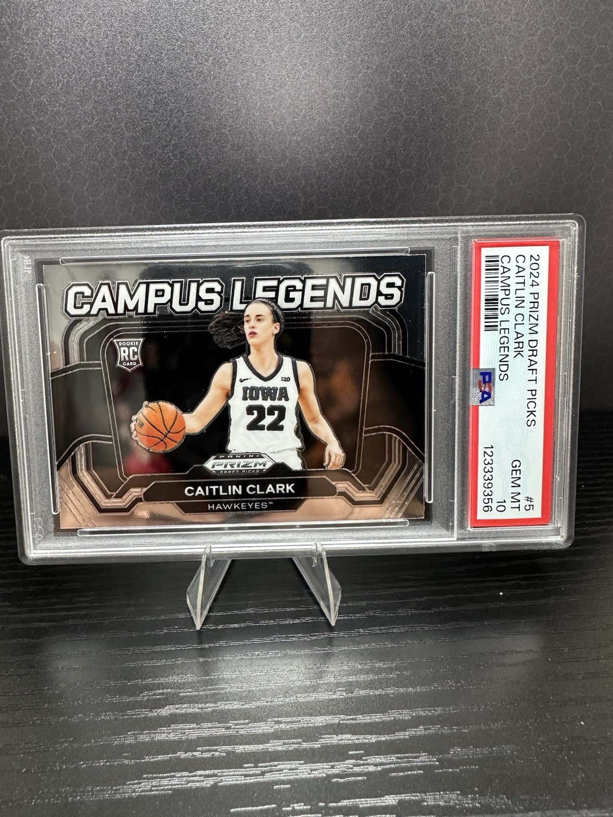 2024 Panini Prizm Draft Picks - Campus Legends Caitlin Clark #5 (RC) PSA 10