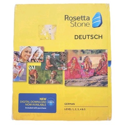 Rosetta Stone German Deutsch Version 4 Level 1-5 6 Disc Set Digital Headset