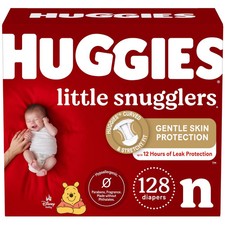 Huggies Little Snugglers Diapers Giant Pack - Size Newborn 128ct 