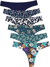 Womens No Show Low Rise Seamless Microfiber Thong Panties Comfortable Breathable