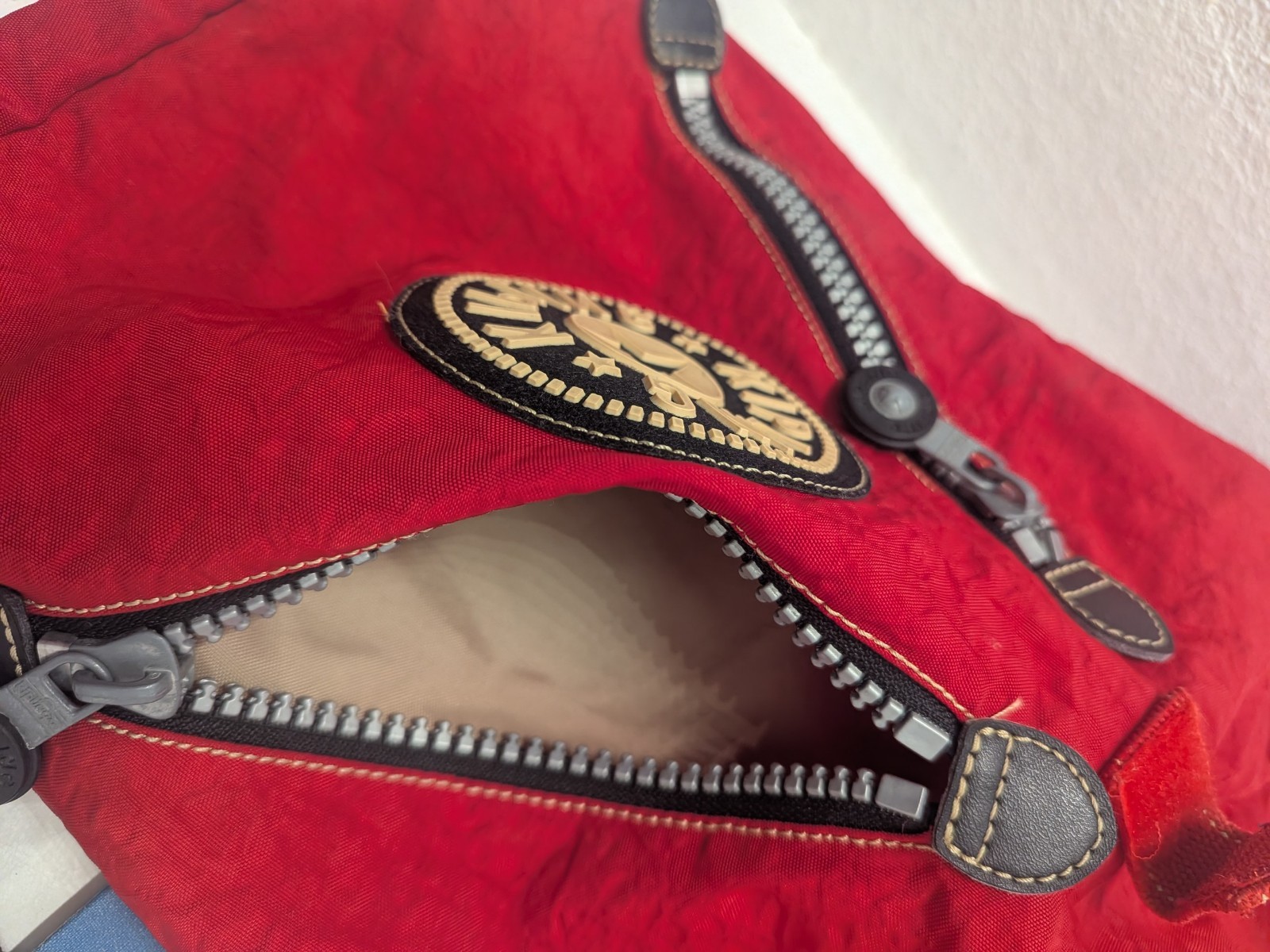 Kipling Backpack Bag Red Nylon Drawstring  Vintage - image 6