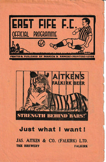 EAST FIFE v HIBERNIAN SCOTTISH LEAGUE "A" 27th NOVEMBER 1954 at BAYVIEW PARK