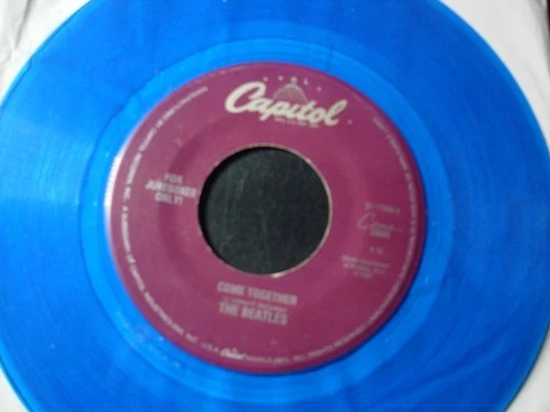 THE BEATLES COME TOGETHER / SOMETHING 45 RECORD JUKEBOX ONLY BLUE COLOR VINYL