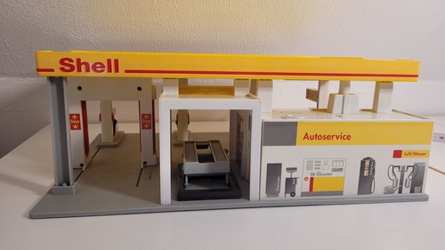 Shell Tankstelle Dickie Toys Modell Spielzeug Auto Geräusche Werkstatt Garage - Bild 3 von 11