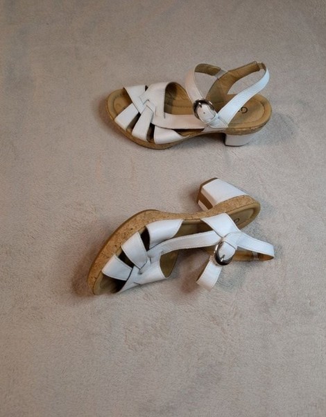 Women Gabor Heels White Leather 40.5 #7V4C