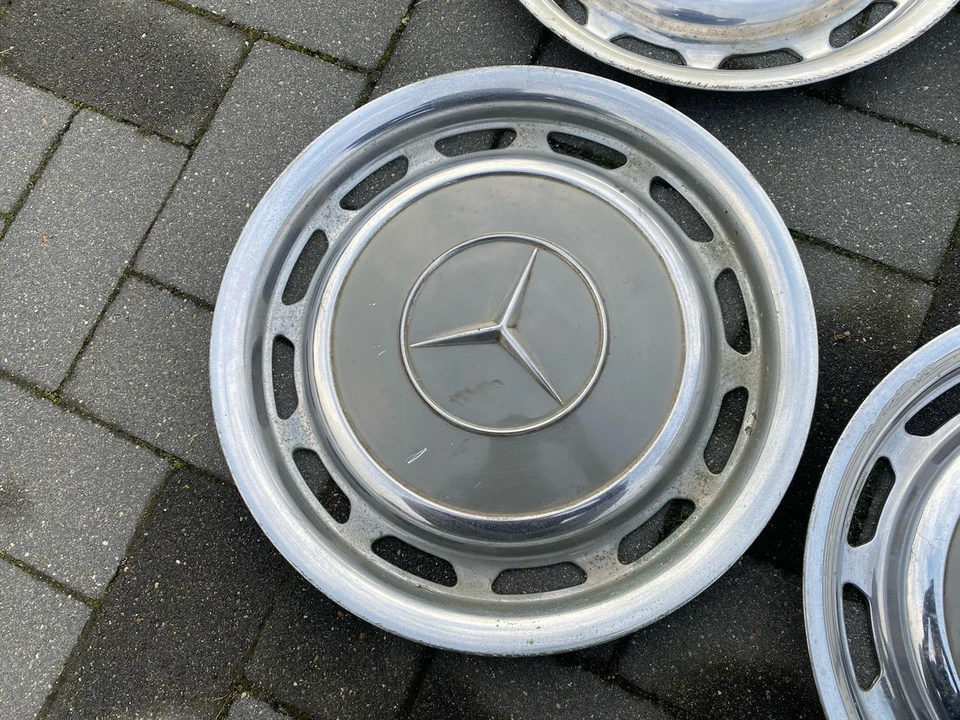 Mercedes W114 W115 W123 W116 W108 Chrom Rad Kappe Kappen 14 Zoll Dunkel Grau - Bild 2 von 4