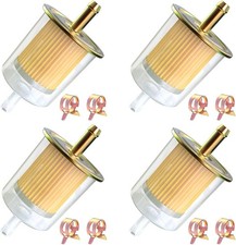 4Pcs 5/16 Inch fuel filter inline with 8Pcs Hose Clamps in line fuel filter 5/16