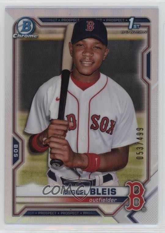 2021 Bowman Chrome Prospects Refractor 53/499 Miguel Bleis #BCP-167 02ti